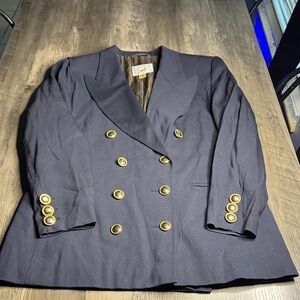 Mondi Vintage Navy Double Breasted Blazer Sailor with Gold Accents